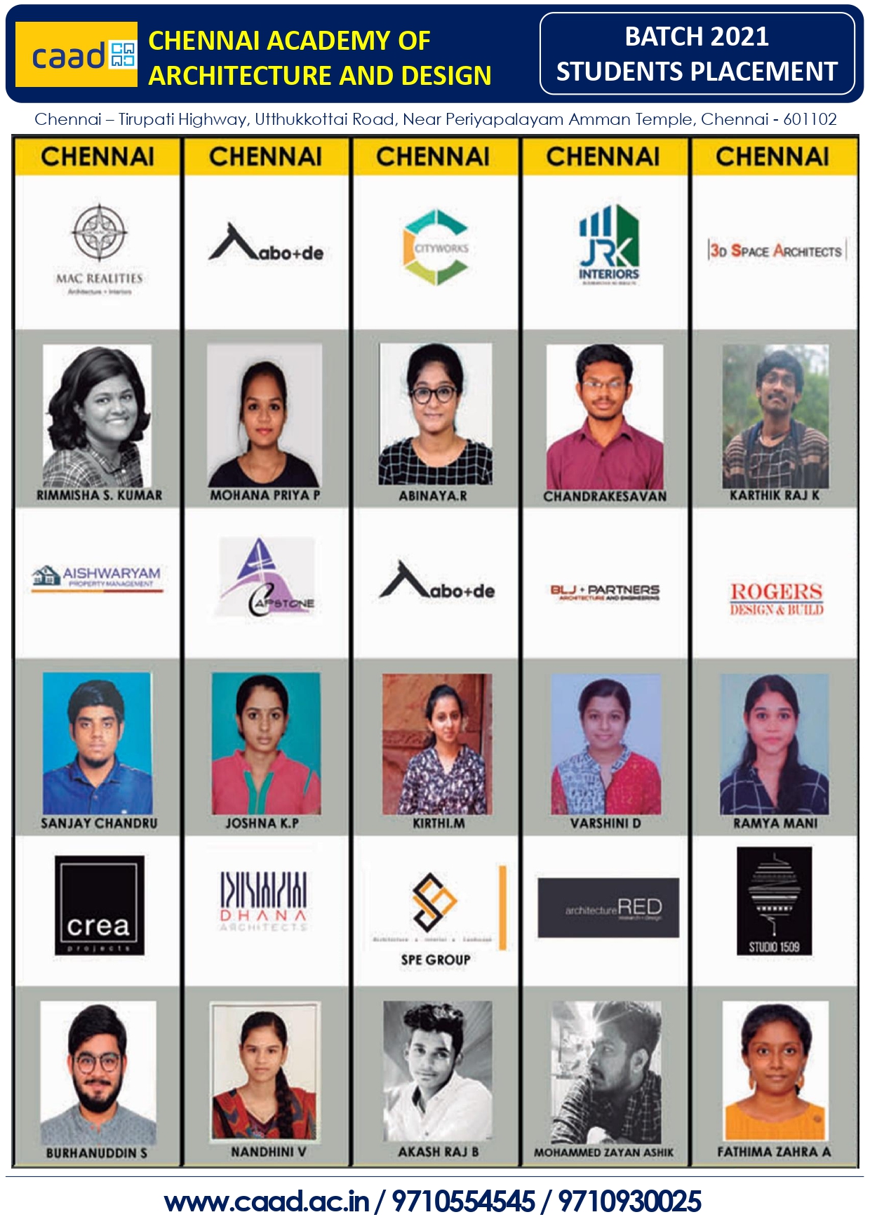 Batch 2021 Placement Poster 2